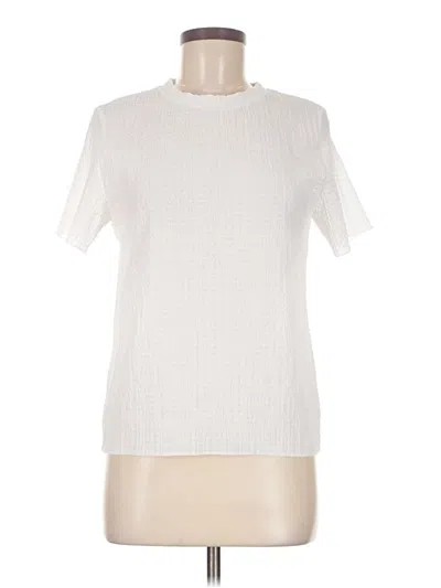 Pre-owned Chocolate Short Sleeve Blouse In White