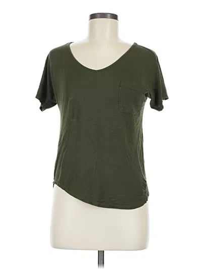Pre-owned Chocolate Short Sleeve Top Green Scoop Neck Tops