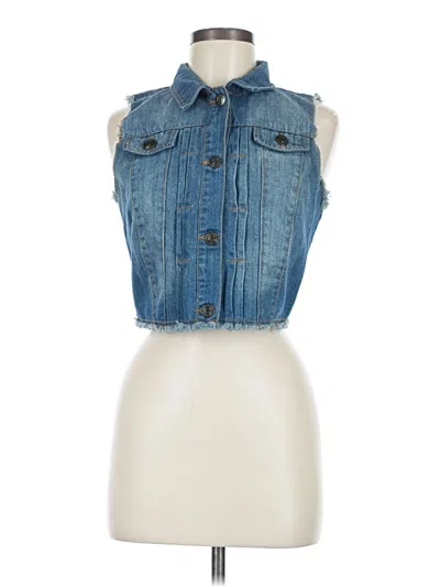 Pre-owned Chocolate Sleeveless Button Down Shirt In Blue