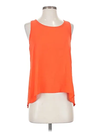 Pre-owned Chocolate Sleeveless Top Orange Halter Neckline Tops