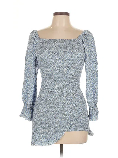 Pre-owned Chocolate Usa 3/4 Sleeve Blouse In Blue