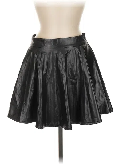 Pre-owned Chocolate Usa Faux Leather Skirt In Black