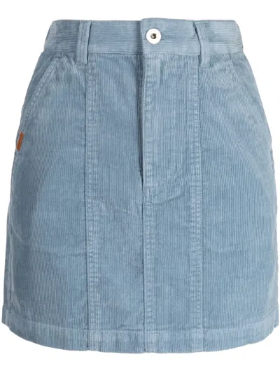 Chocoolate A-line Cotton Corduroy Miniskirt In Blue