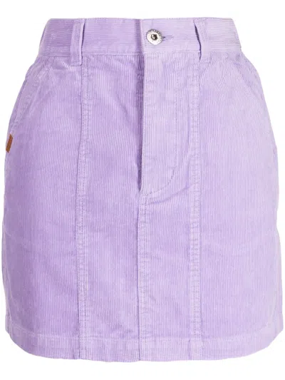 Chocoolate Logo-patch Cotton Corduroy Miniskirt In Purple