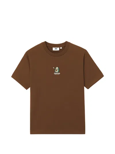 Chocoolate T-shirt Mit Avocado-print In Brown