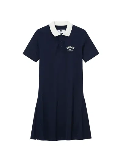 Chocoolate A-line Mini Polo Dress In Blue