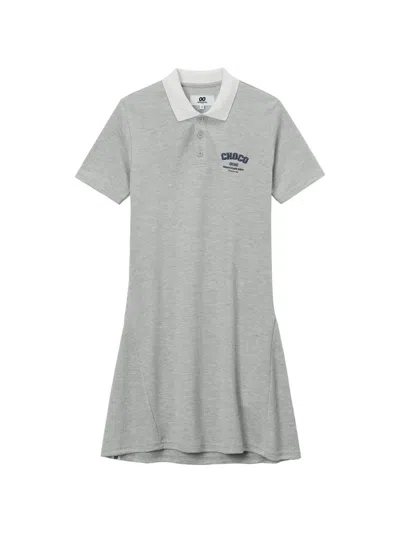 Chocoolate A-line Mini Polo Dress In Gray