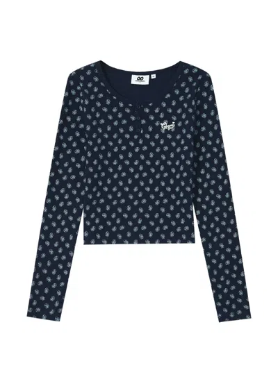 Chocoolate All-over-print Long-sleeve T-shirt In Blue