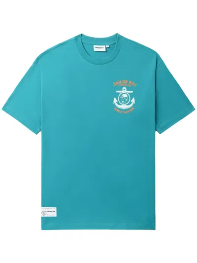 Chocoolate Anchor-print Cotton T-shirt In Blue