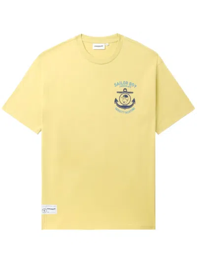 Chocoolate Anchor-print Cotton T-shirt In Yellow