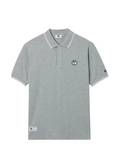 Chocoolate Appliqué-trim Polo Shirt In Gray