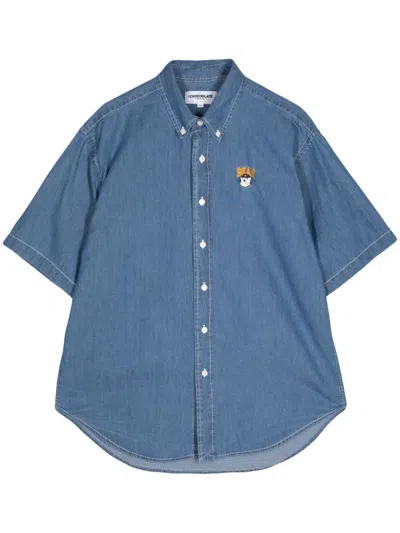 Chocoolate Jeanshemd Mit Teddy-patch In Blau