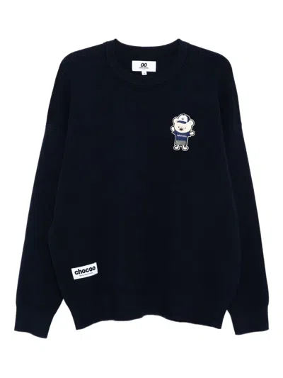 Chocoolate Bear-embroidered Jumper In Blue