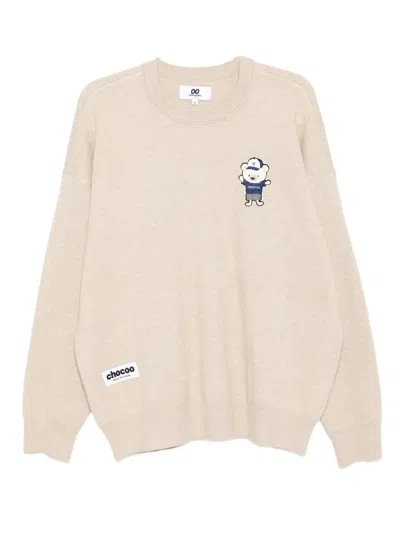Chocoolate Bear-embroidered Jumper In Neutral