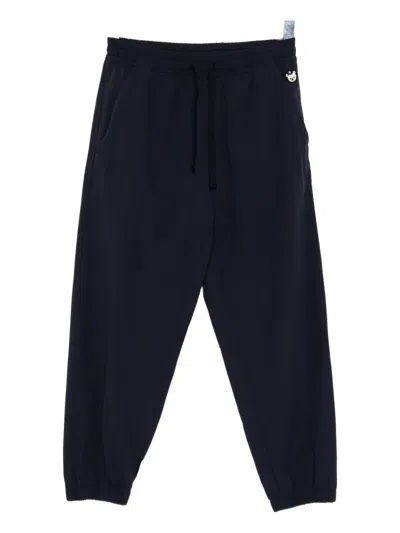 Chocoolate Bear-embroidered Trousers In Blue