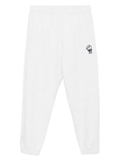 Chocoolate Bear-embroidered Trousers In Gray