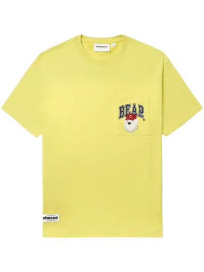 Chocoolate Bear-print Cotton T-shirt In Yellow