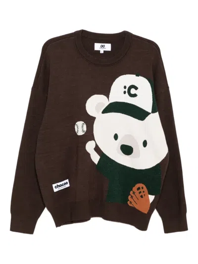 Chocoolate Bear-print Jumper In Brown