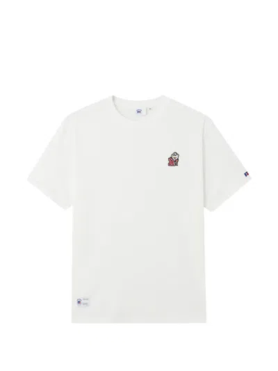 Chocoolate Bear-appliqué T-shirt In White