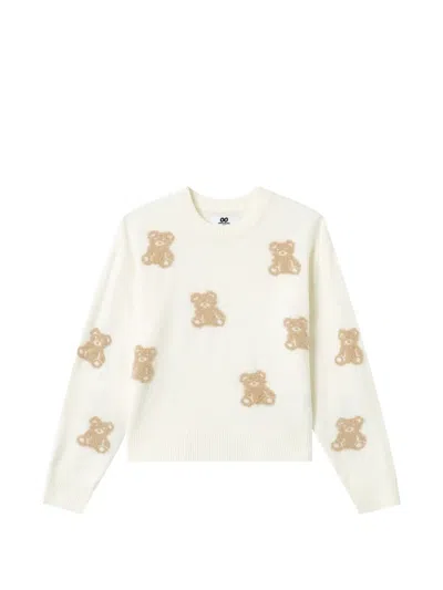 Chocoolate Bear-motif Intarsia-knit Sweater In Neutrals