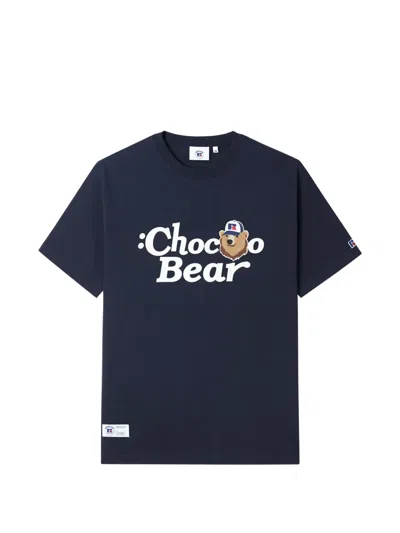 Chocoolate Bear-motif T-shirt In Blue