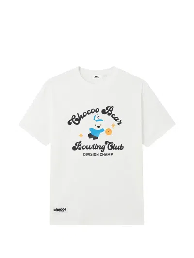 Chocoolate Bear-print Cotton T-shirt In White