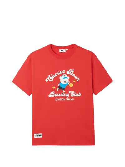 Chocoolate Bear-print T-shirt In Red