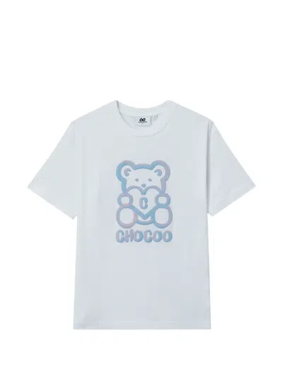 Chocoolate Bear-print T-shirt In White