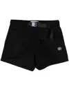 Chocoolate Belted Cotton Shorts In Black