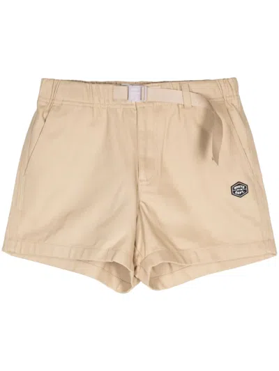 Chocoolate Belted Cotton Shorts In Brown