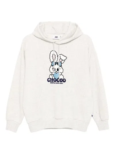 Chocoolate Bunny-print Hoodie In White