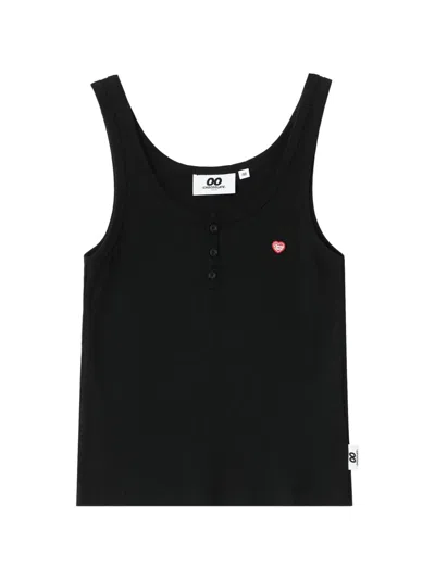 Chocoolate Button Embellished Tank Top In Black
