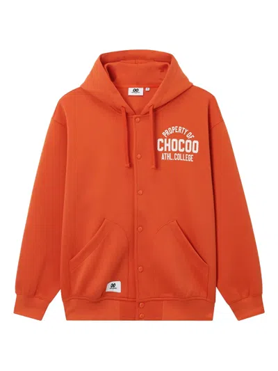 Chocoolate Buttoned Hoodie In Orange