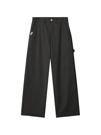 Chocoolate Button-up Straight-leg Trousers In Black