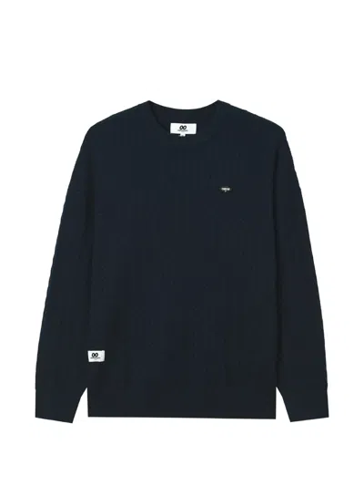 Chocoolate Cable-knit Logo-patch Sweater In Blue