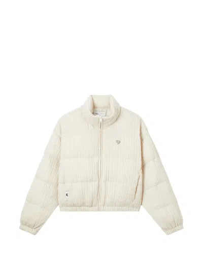Chocoolate Cable-knit Padded Jacket In Neutrals