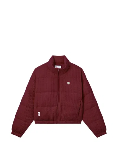Chocoolate Cable-knit Quilted Jacket In Red