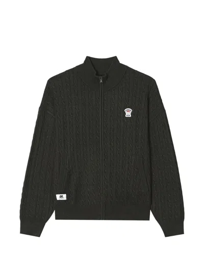 Chocoolate Cable-knit Zip-up Cardigan In Green