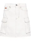 Chocoolate Cargo Denim Skirt In White