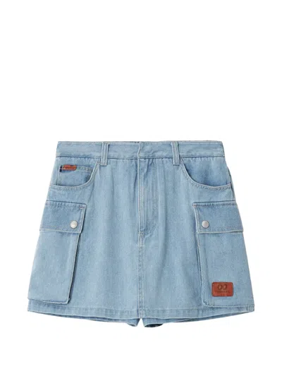 Chocoolate Cargo-pocket Mini Skirt In Blue
