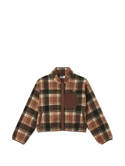Chocoolate Check Fleece Jacket In Brown