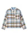 Chocoolate Check Pocket Shirt Jacket In Blue