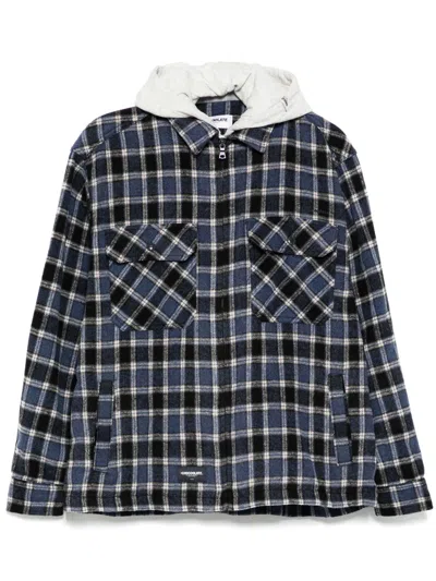 Chocoolate Checked Hooded Jacket In Blue