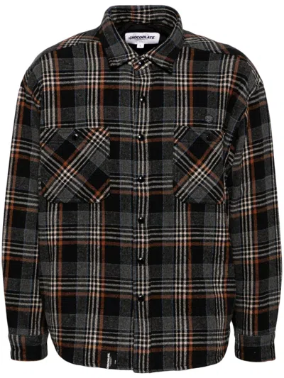 Chocoolate Checked Shirt Jacket In 灰色