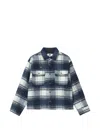Chocoolate Check-pattern Flap-pocket Shirt Jacket In Blue