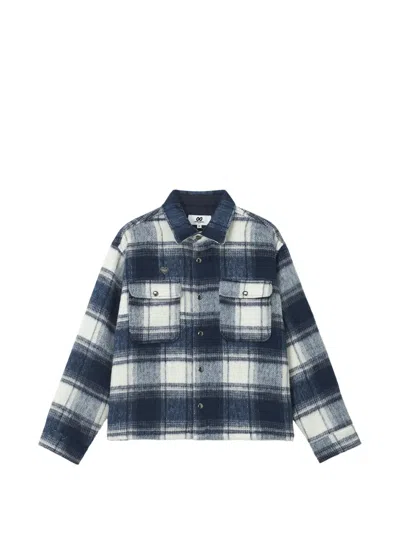 Chocoolate Check-pattern Flap-pocket Shirt Jacket In Blue