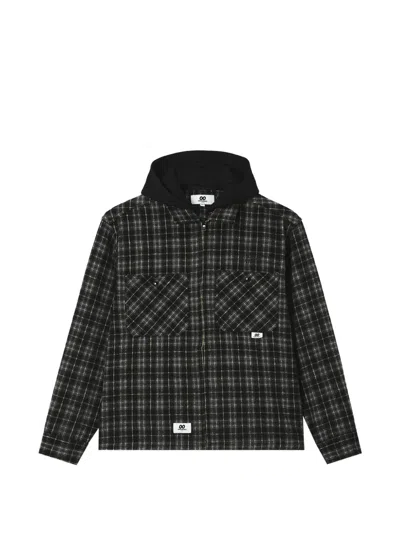 Chocoolate Check-pattern Hooded Jacket In Black
