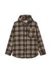 Chocoolate Check-pattern Hooded Jacket In Brown