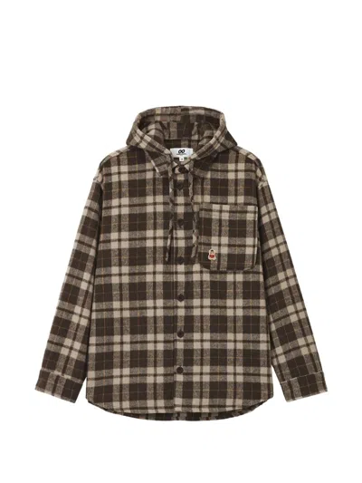 Chocoolate Check-pattern Hooded Jacket In Brown