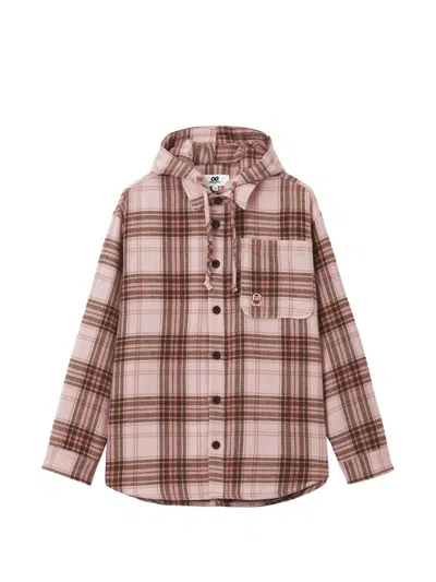 Chocoolate Check-pattern Hooded Jacket In Pink